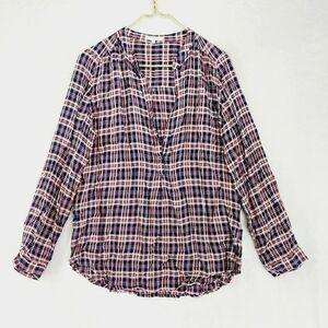 Laju Multicolor Plaid Rayon Long Sleeve Button-Down Shirts 898